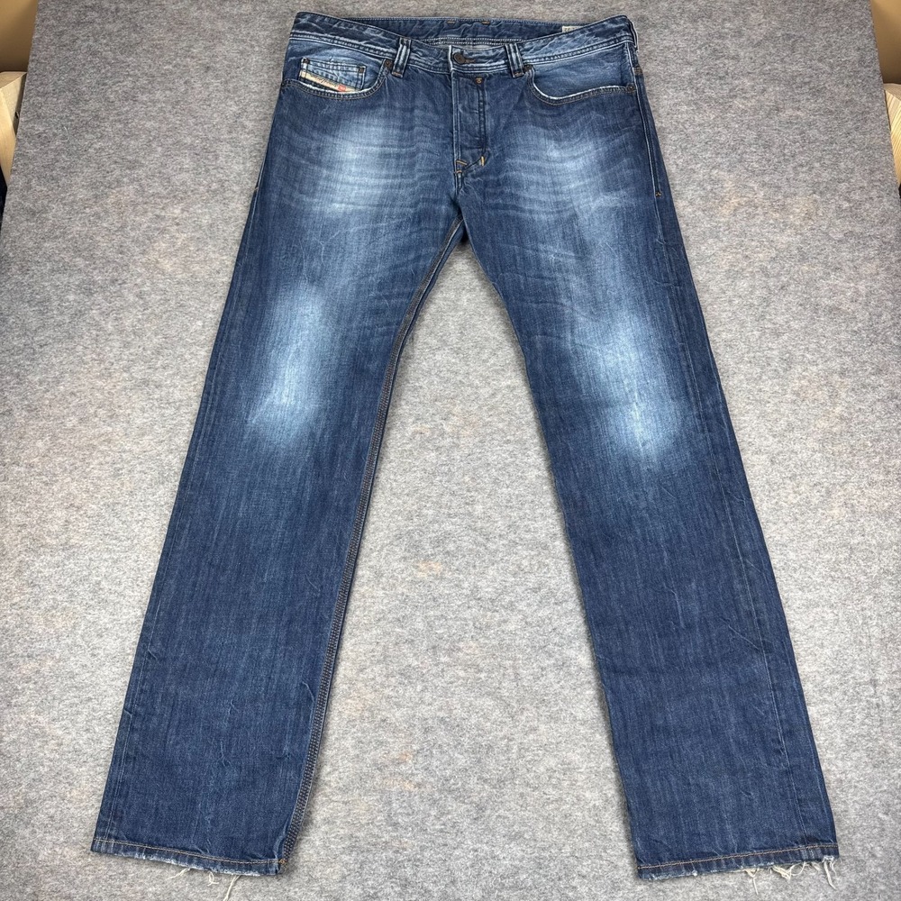 Diesel Denim Safado Regular Slim Straight Jeans Button Fly Blue‎ Mens 36x32